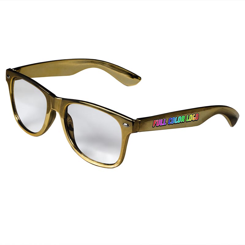 Retro Clear Lens Sunglasses - Gold