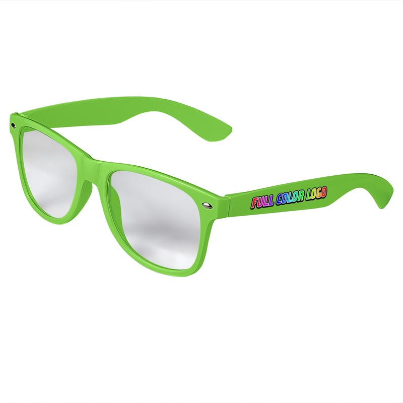 Retro Clear Lens Sunglasses - Green