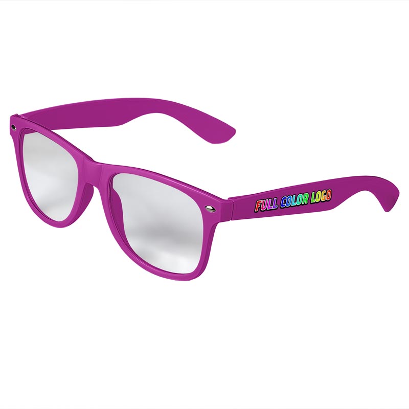 Retro Clear Lens Sunglasses - Magenta