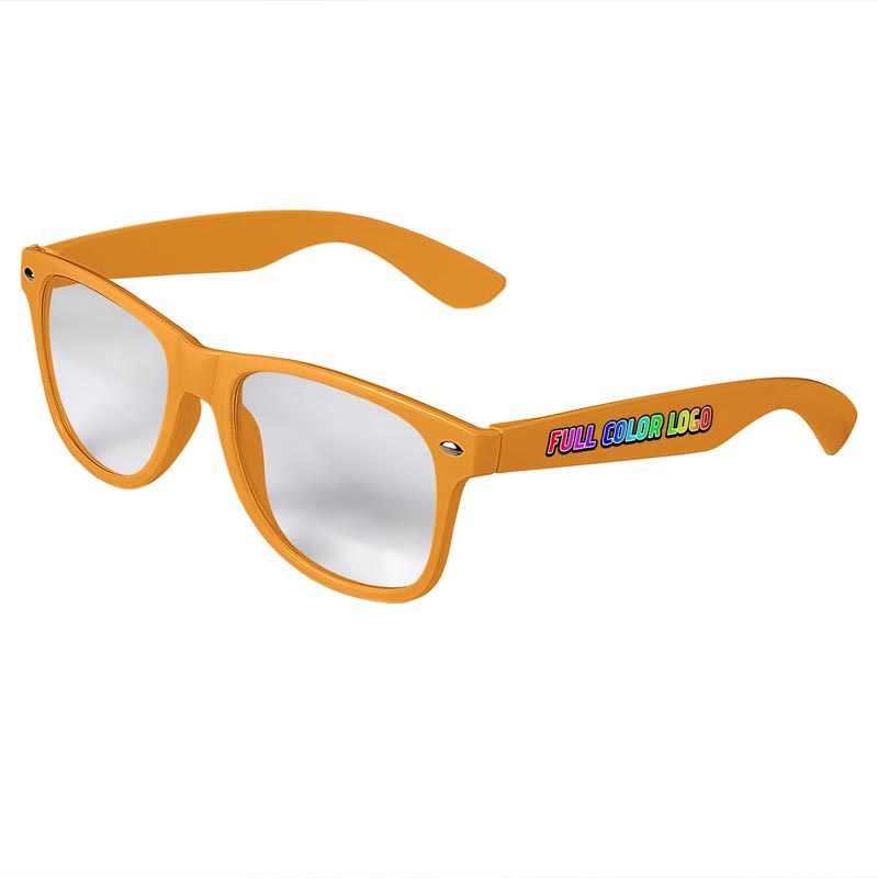Retro Clear Lens Sunglasses - Orange
