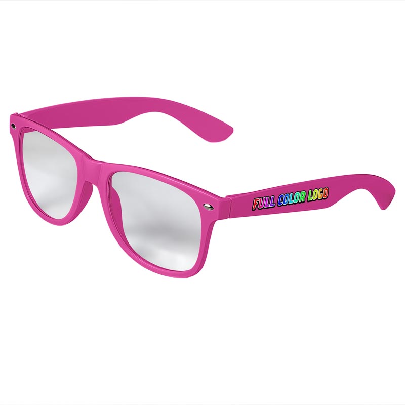 Retro Clear Lens Sunglasses - Pink