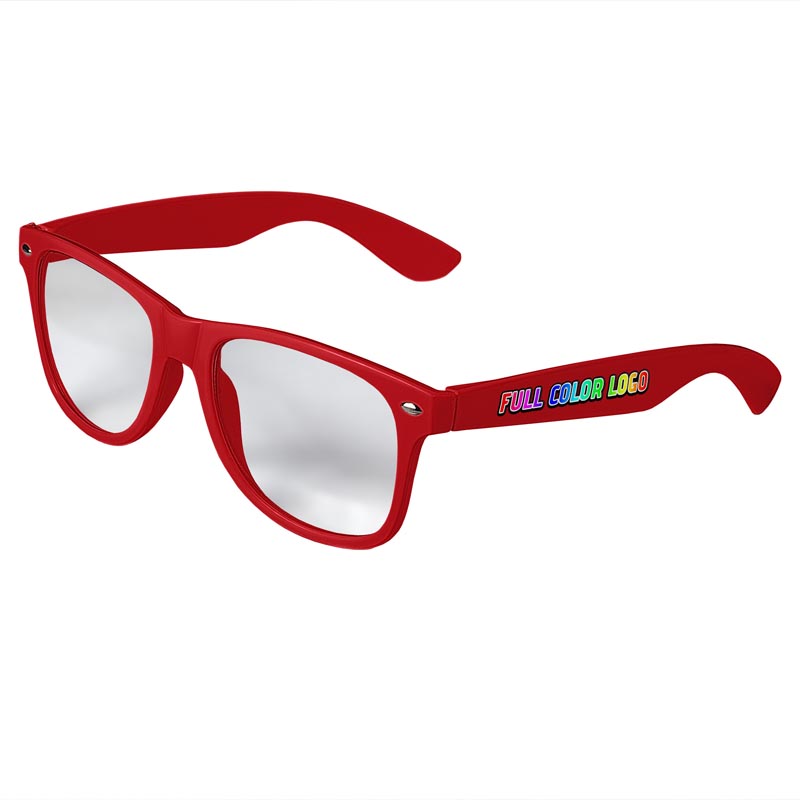 Retro Clear Lens Sunglasses - Red
