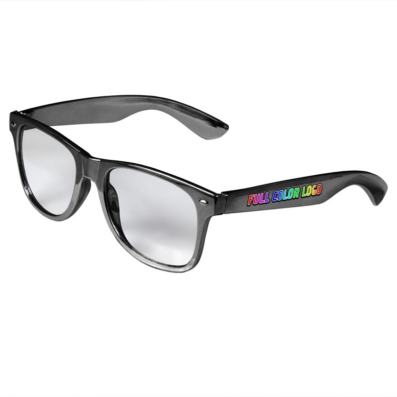 Retro Clear Lens Sunglasses - Silver