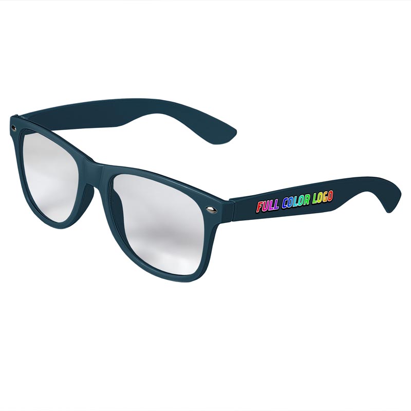 Retro Clear Lens Sunglasses - Teal