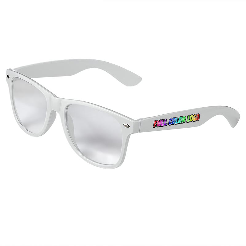 Retro Clear Lens Sunglasses - White