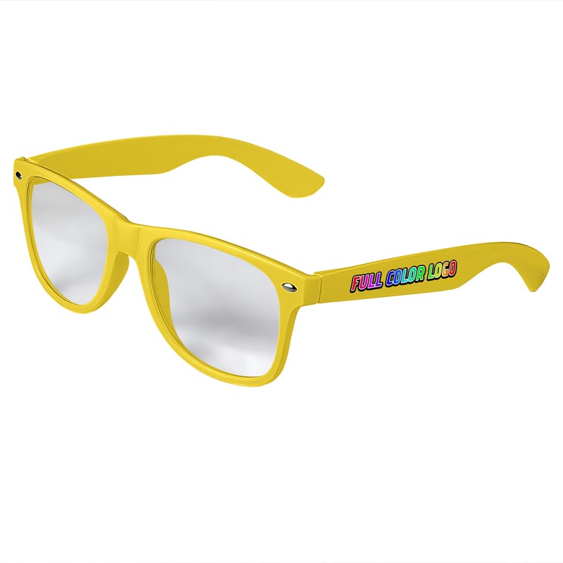 Retro Clear Lens Sunglasses - Yellow