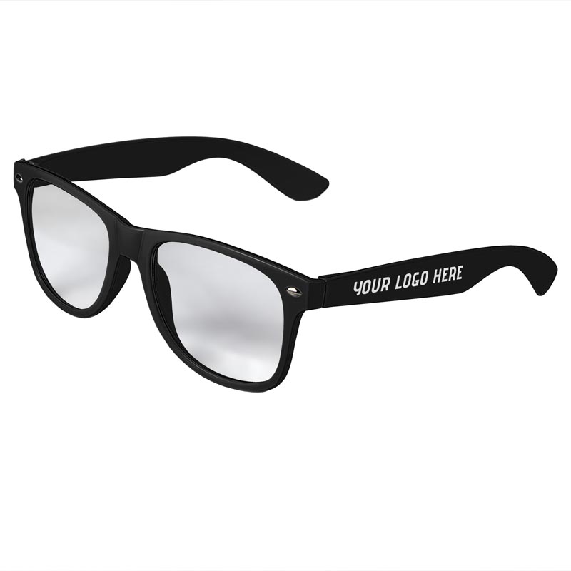 Retro Clear Lens Sunglasses - Black