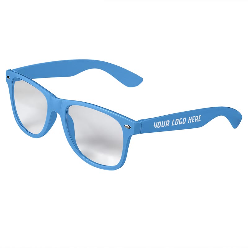 Retro Clear Lens Sunglasses - Blue