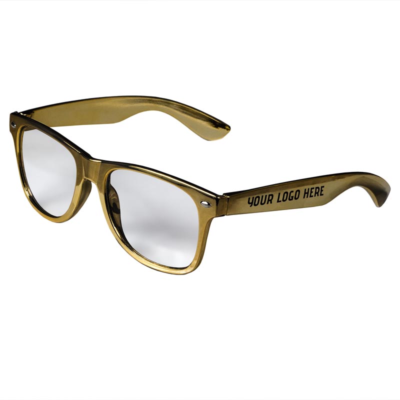 Retro Clear Lens Sunglasses - Gold