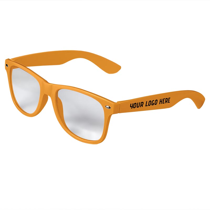 Retro Clear Lens Sunglasses - Orange