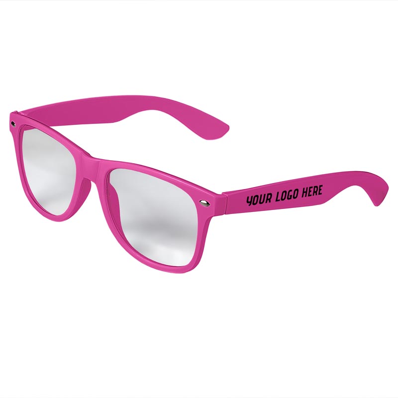 Retro Clear Lens Sunglasses - Pink