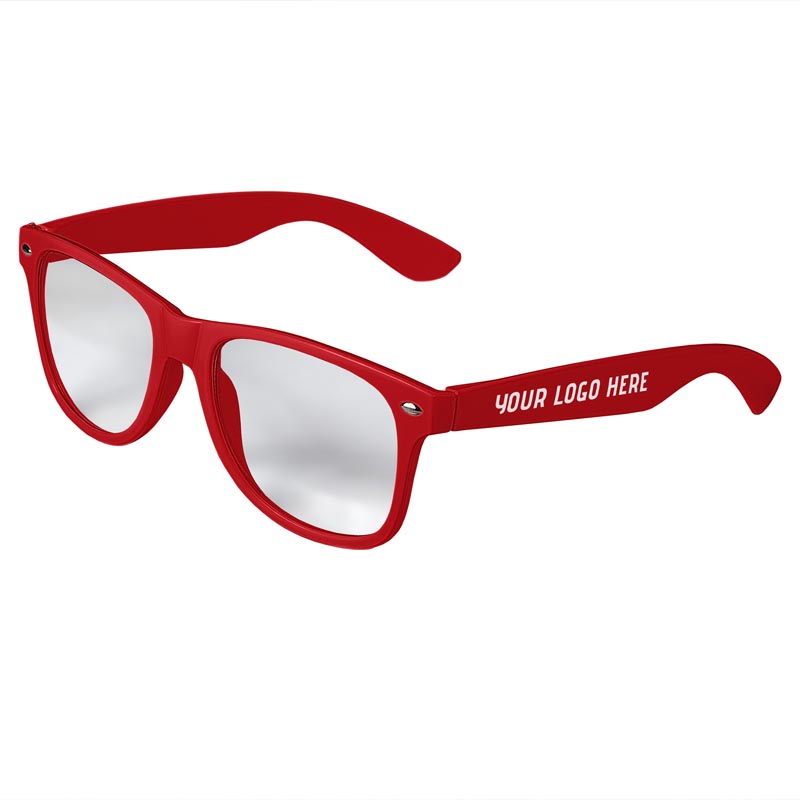 Retro Clear Lens Sunglasses - Red