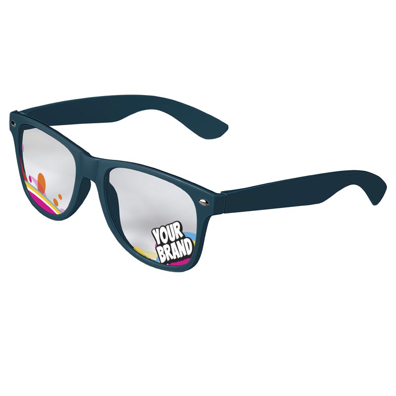 Direct-To-Lenses Custom Printed Clear Lenses Retro Sunglasses - Teal