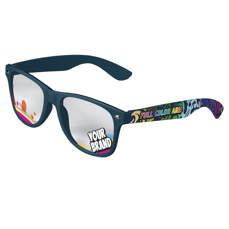 Direct-To-Lenses Custom Printed Clear Lenses Retro Sunglasses - Teal