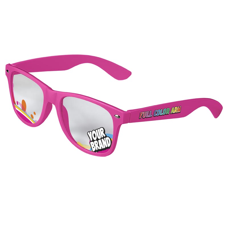 Direct-To-Lenses Custom Printed Clear Lenses Retro Sunglasses - Pink
