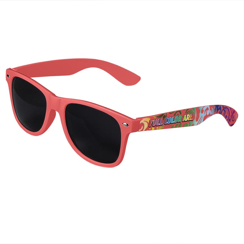 Retro Tinted Lens Sunglasses - Coral