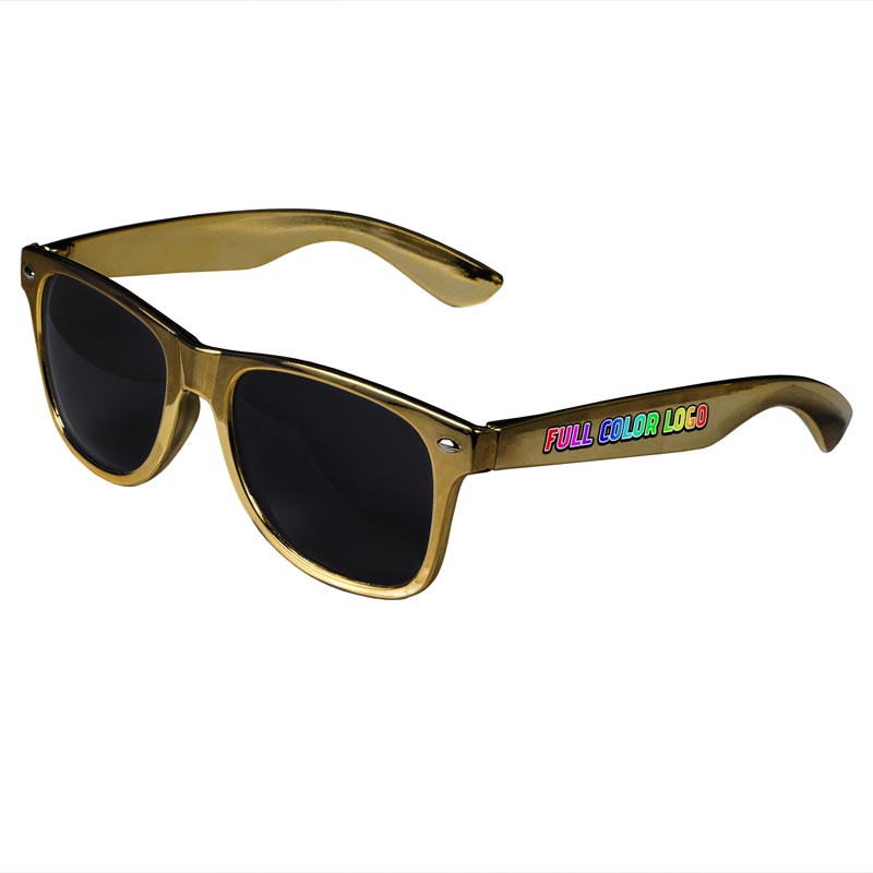 Retro Tinted Lens Sunglasses - Gold