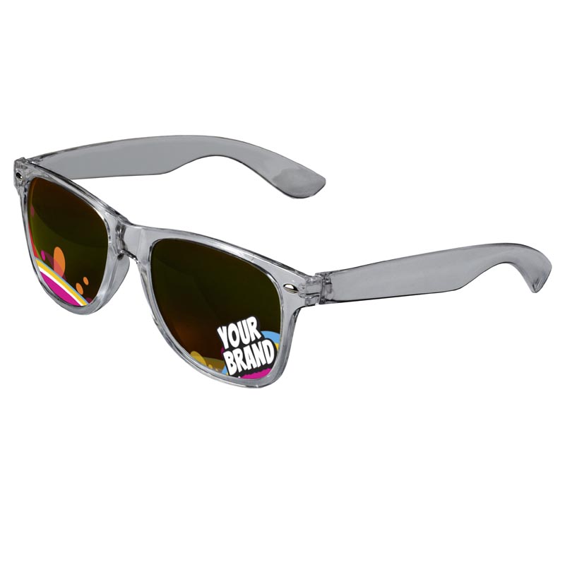 Direct-To-Lenses Custom Printed Tinted Lenses Retro Sunglasses - Clear