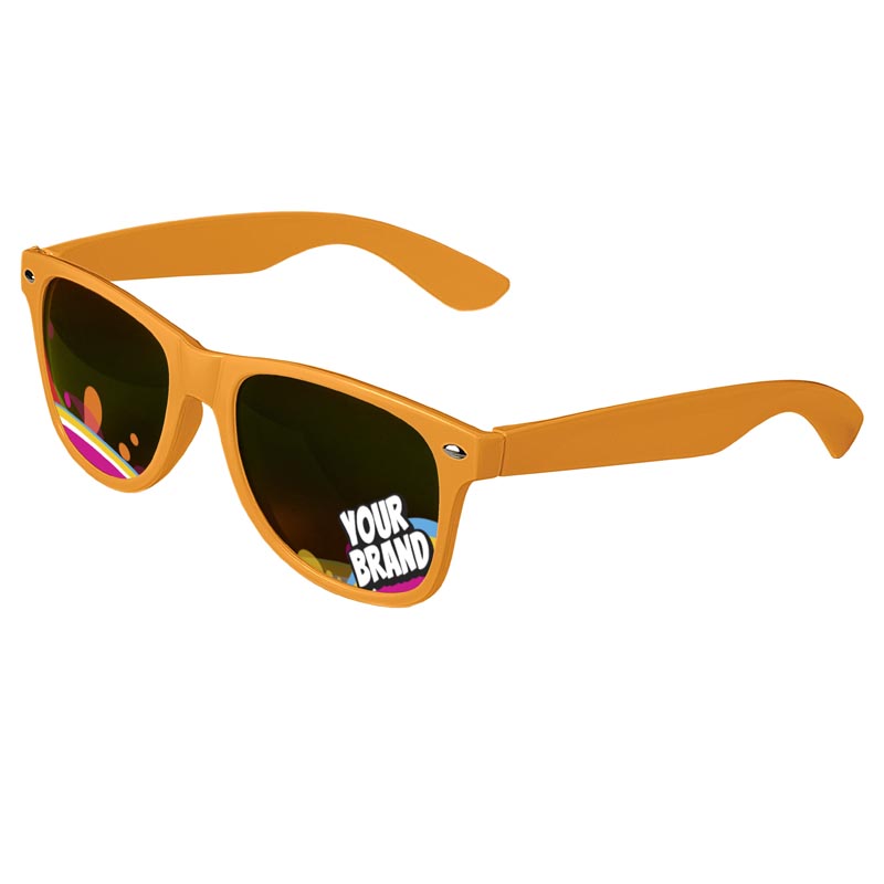 Direct-To-Lenses Custom Printed Tinted Lenses Retro Sunglasses - Orange
