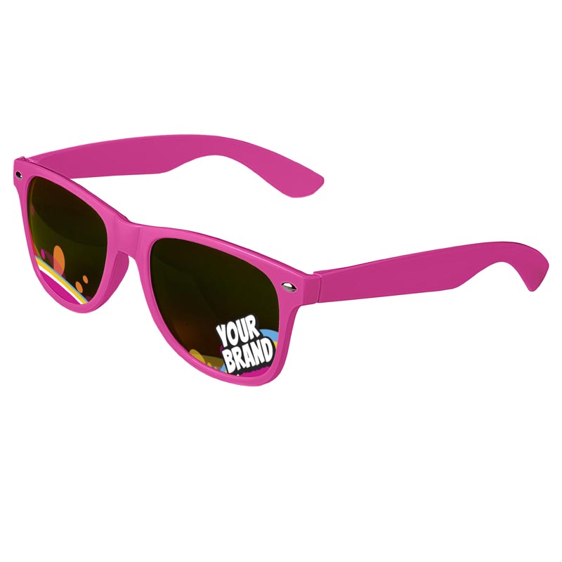 Direct-To-Lenses Custom Printed Tinted Lenses Retro Sunglasses - Pink