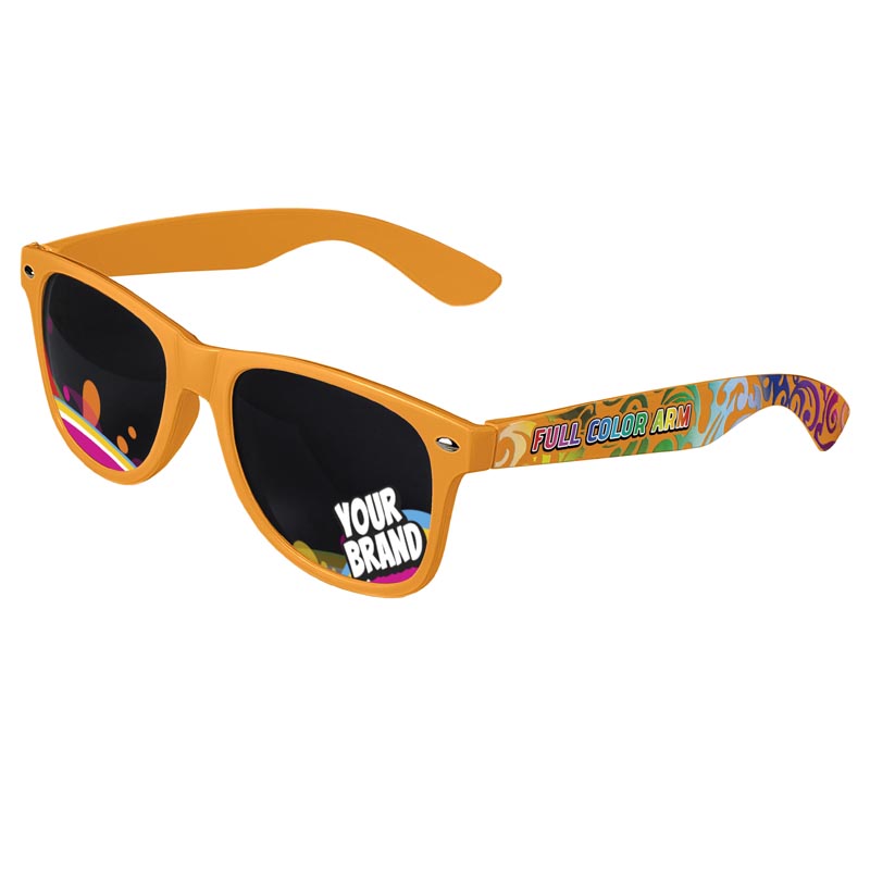 Direct-To-Lenses Custom Printed Tinted Lenses Retro Sunglasses - Orange