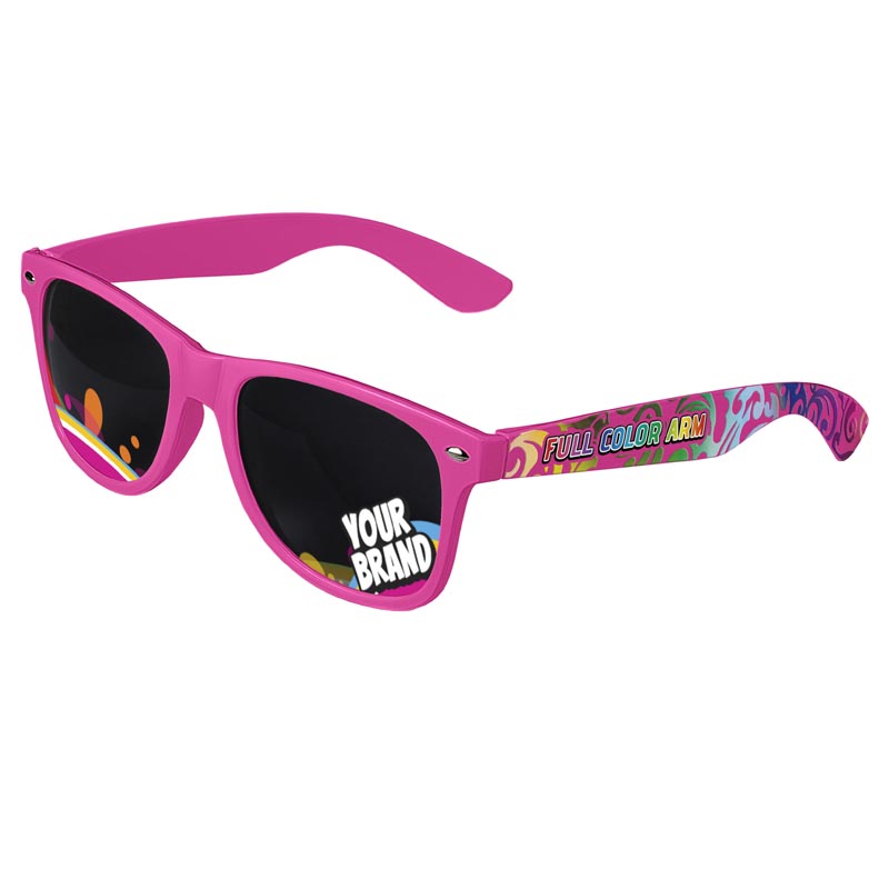 Direct-To-Lenses Custom Printed Tinted Lenses Retro Sunglasses - Pink