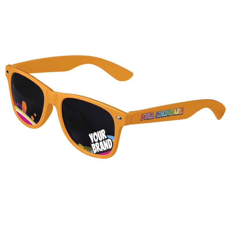 Direct-To-Lenses Custom Printed Tinted Lenses Retro Sunglasses - Orange