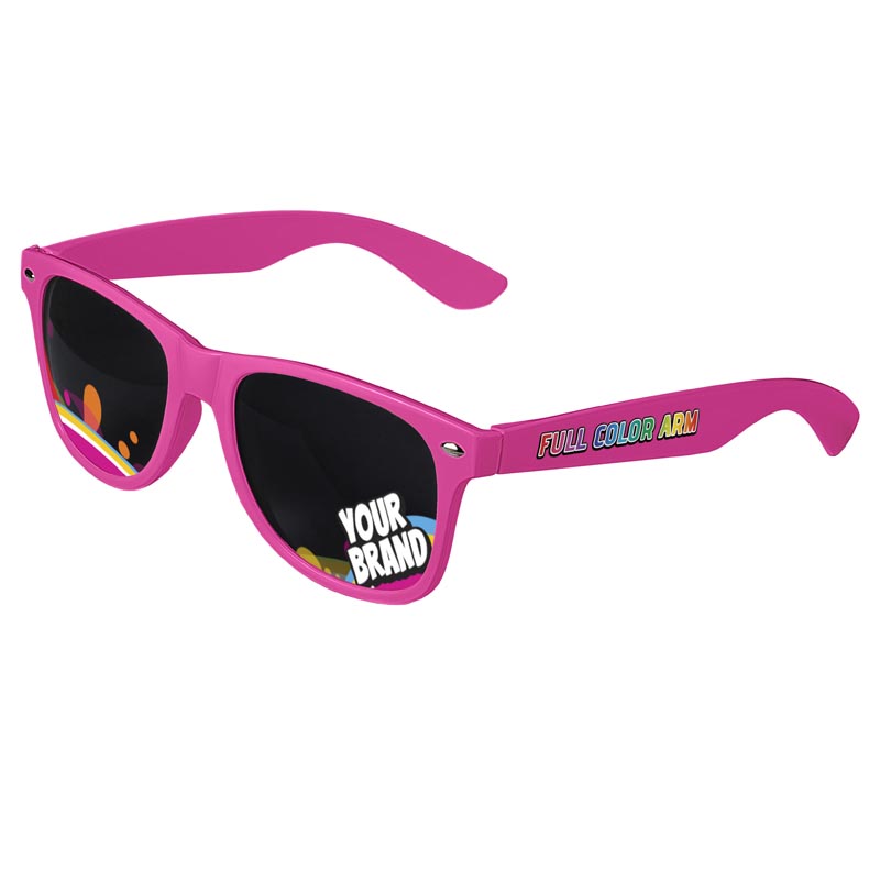 Direct-To-Lenses Custom Printed Tinted Lenses Retro Sunglasses - Pink