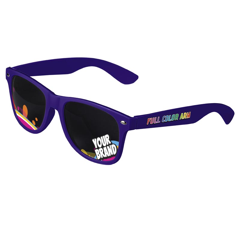 Direct-To-Lenses Custom Printed Tinted Lenses Retro Sunglasses - Purple