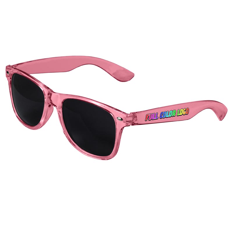 Retro Tinted Lens Transparent Sunglasses - Pink