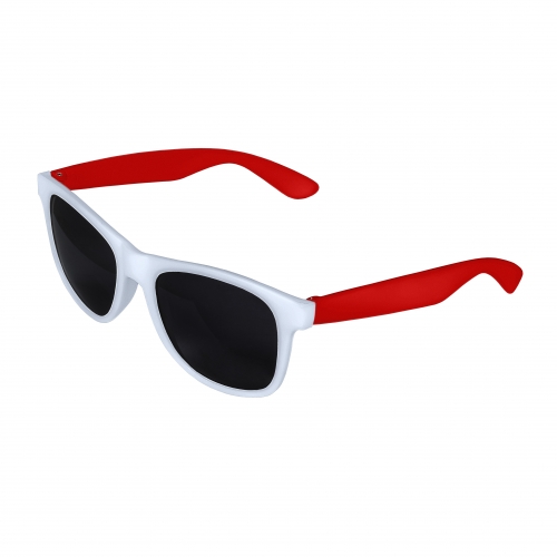 White Front - Red Retro 2 Tone Sunglasses Blank