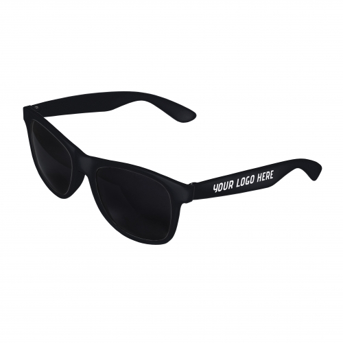 Black Front - Black Retro 2 Tone Sunglasses with 1 Color Side Arm Printing Customization