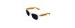 White Front - Orange Retro 2 Tone Sunglasses with 1 Color Side Arm Printing Customization
