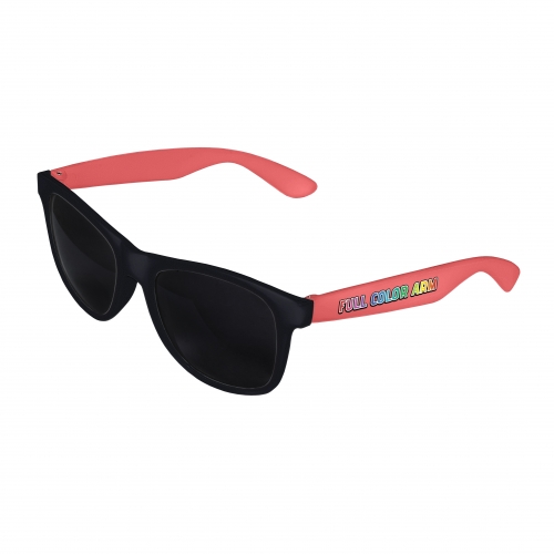 Black Front - Coral Retro 2 Tone Sunglasses with Full-Color Side Arm Printing Customization