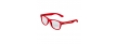 Red Retro Kids Clear Lenses with 1 Color Side Arm Printing Customization