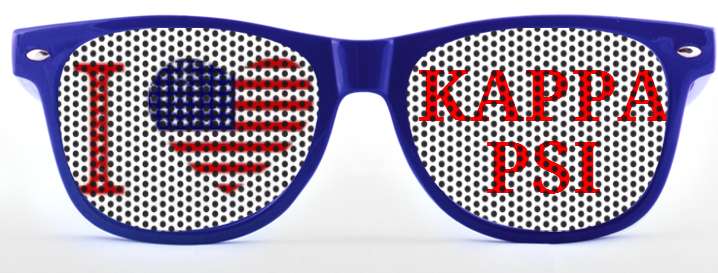 I Love Kappa Psi Fraternity sunglasses