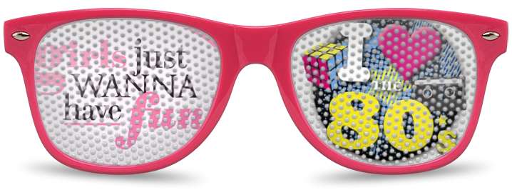 Girls Just Wanna Have Fun 80's Logo Lenses